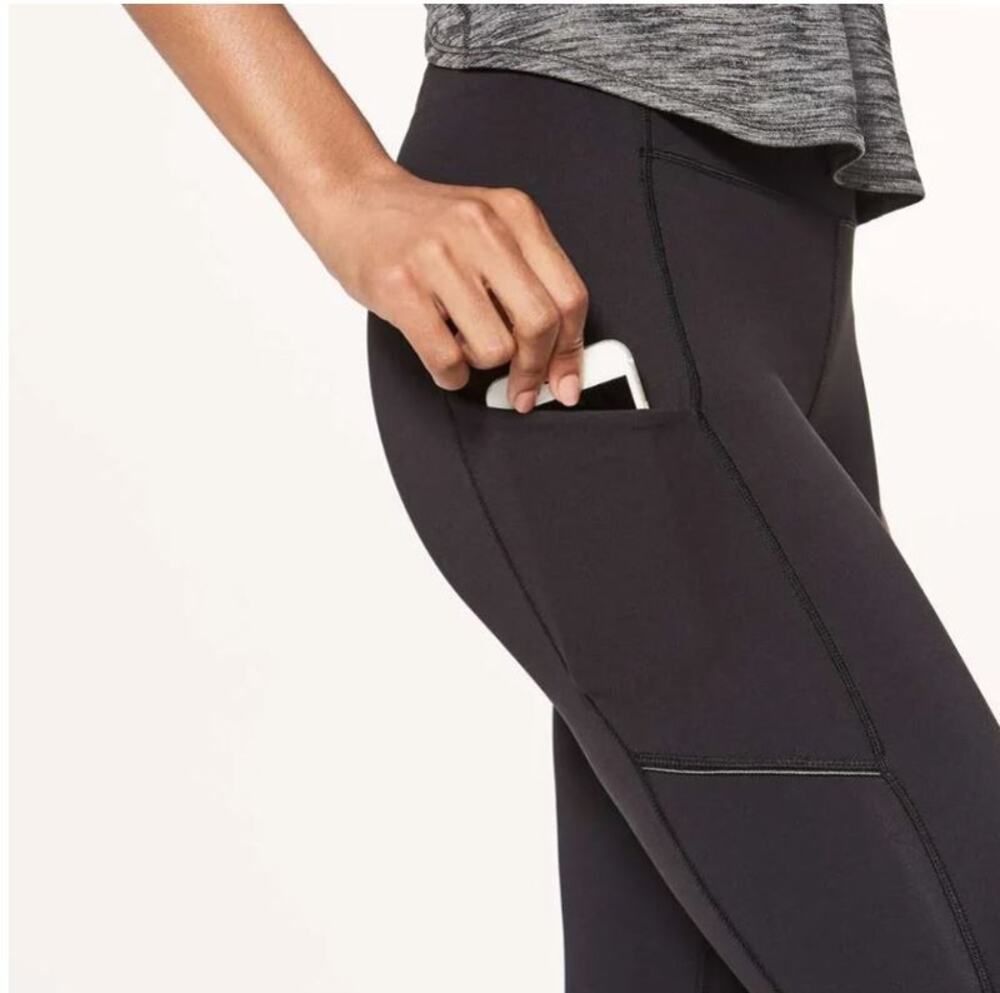 Lululemon Speed Up Tight 28 Full-On Luxtreme Leggings Black Pockets Reflective 4